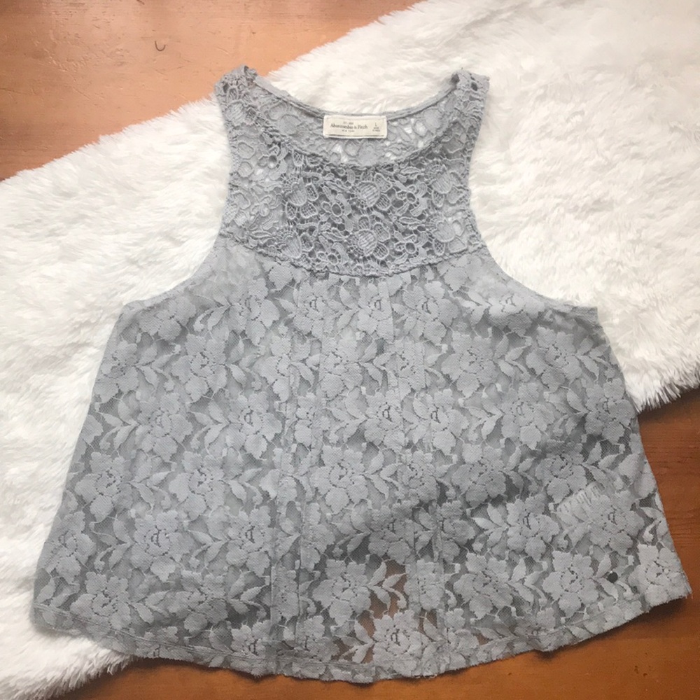 Abercombrie Lace/Crochet Tank Top with Open back